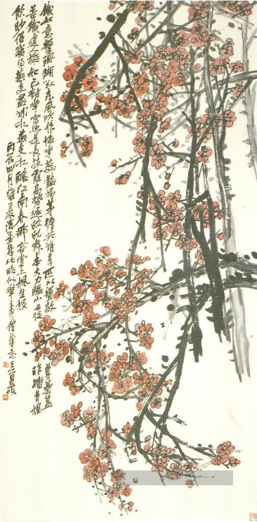 Wu cangle prune ancienne encre de Chine Peintures à l'huile